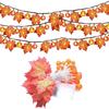 LED Pumpkin & Maple Leaf String Lights for Halloween and Thanksgiving Decor