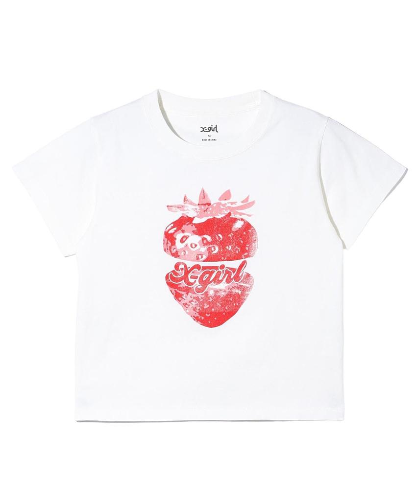 Casual Strawberry Baby Tee in White X-girl S/S