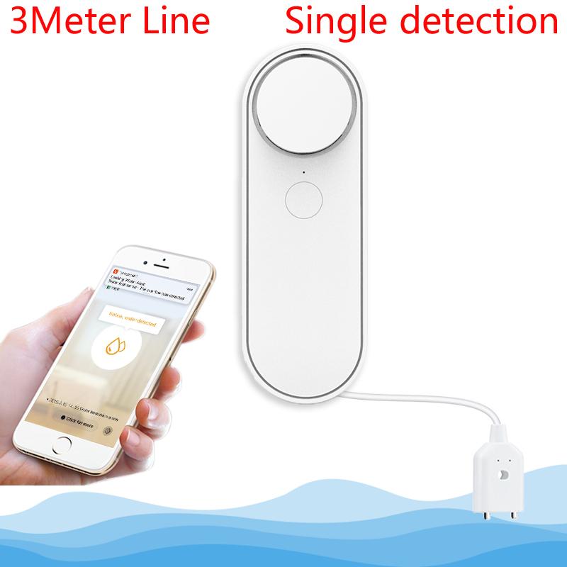 3M/5M WiFi Water Leak Detector 90DB Dual Water Flood Sensor Smart Life APP Remote Monitoring Flood Alert Overflow Security 3M Single Line