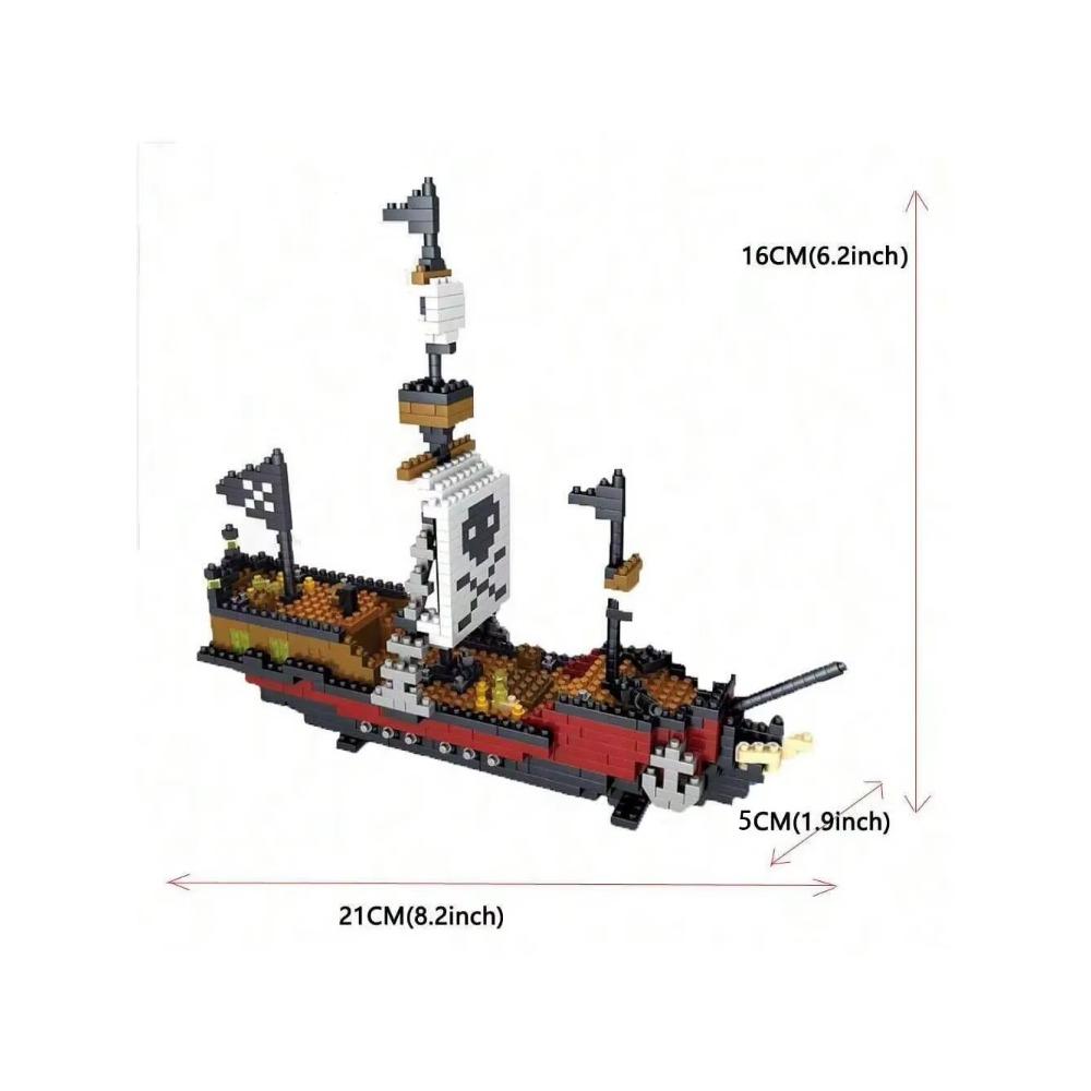 

Вечный корабль Летучий Голландец, строительные блоки, игрушка, жуткая и захватывающая атмосфера, зеленый светодиод, вечный корабль, идеально подходит для исследователя with box
