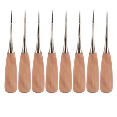 8 Stück Holzgriff Leder Vorstecher Nähahle DIY Ergonomischer Griff Professionell