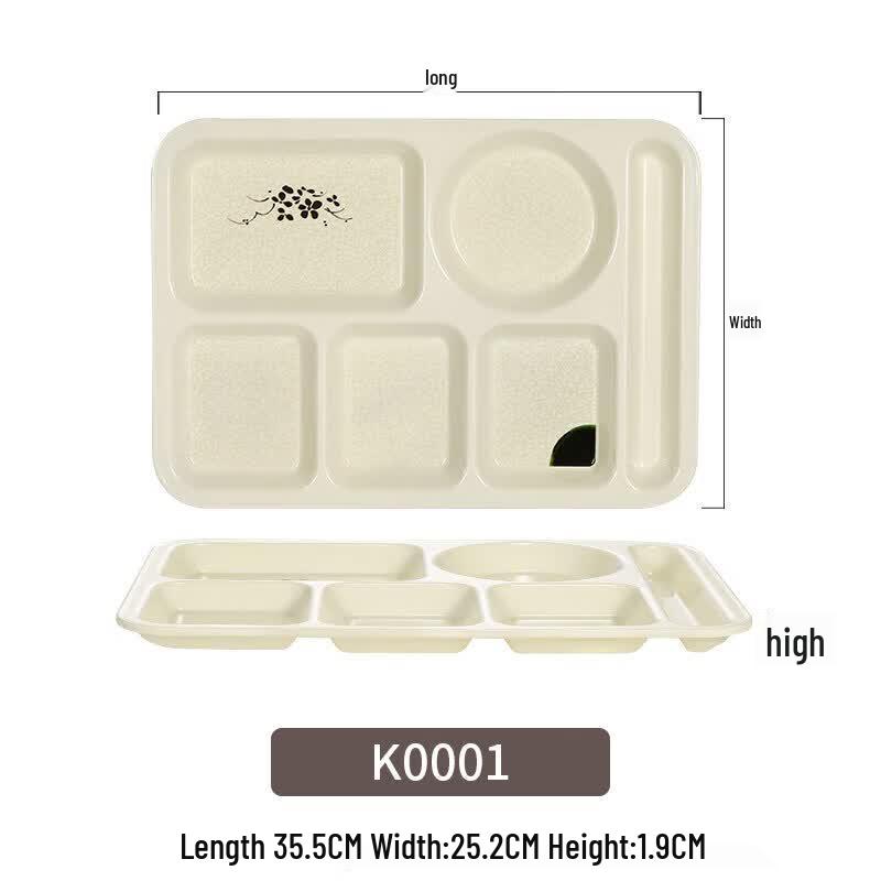 

Multi-Compartment Melamine Canteen Trays - 5 Pack