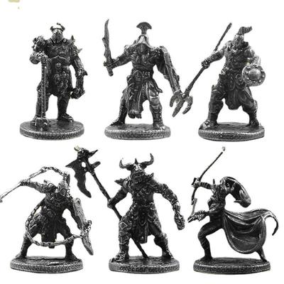 White Brass Mythological Gladiator Soldiers Figurines Miniatures Vintage Metal Soldiers Model Statue Desktop Ornament Gift.