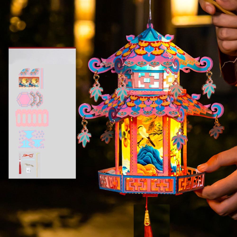Luminous Mid-Autumn Festival Lantern Ancient-style Kindergarten Craft Lantern  Lantern Festival