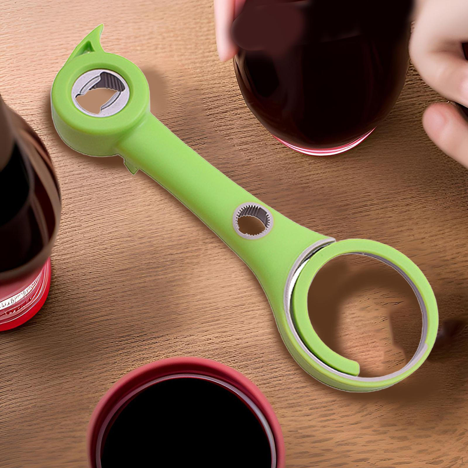 

6 в 1 открывалка для пивных бутылок, легко открывающийся инструмент, банка для бара, ручная банка зелёный