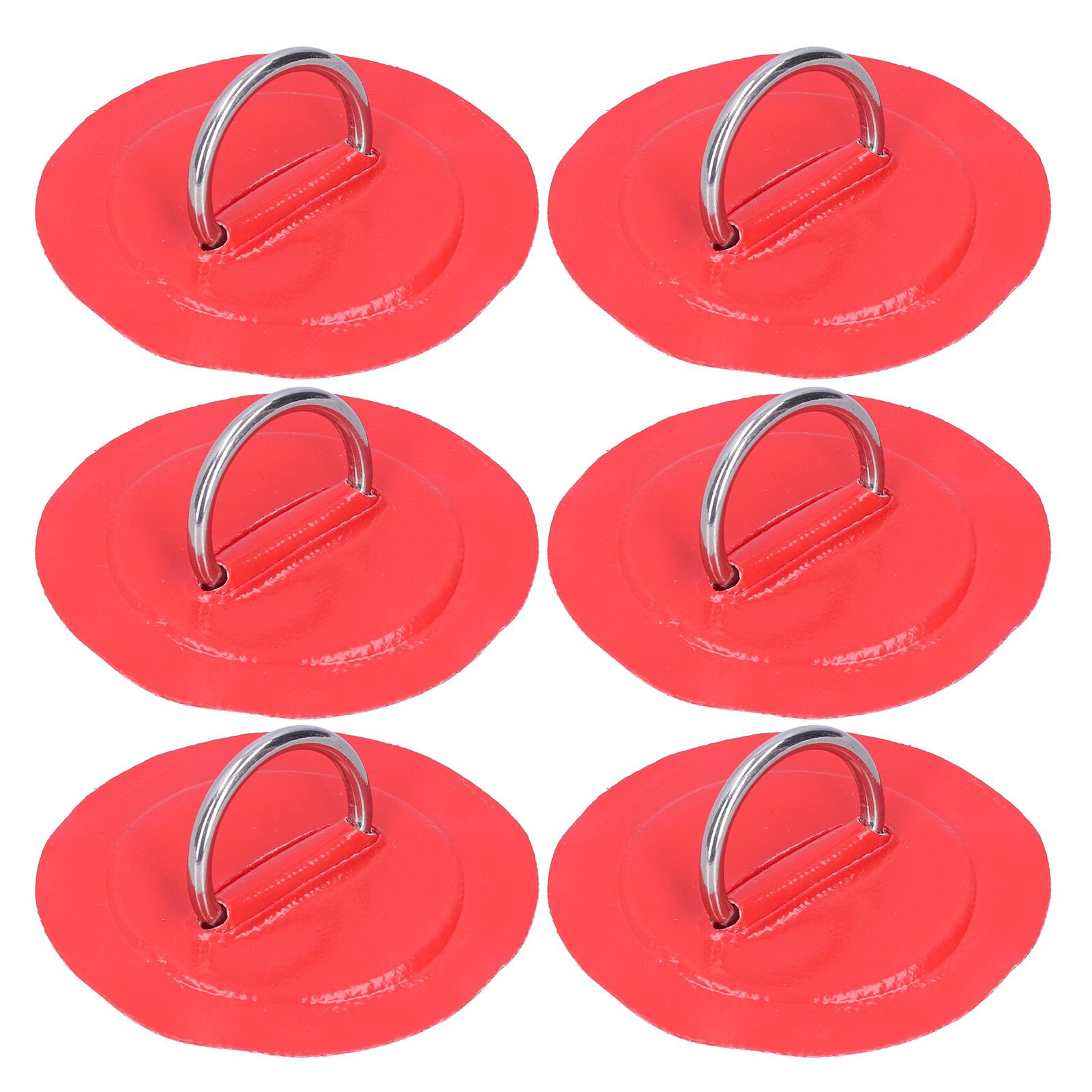 

6pcs Inflatable Boat Kayak DRing Pad Patch Marine Fixed Buckle with Elastic Bungee Cord(Red ) красный