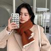 Knitted Woolen Scarf for Women Autumn and Winter Warm and Thickened Student Girl Versatile Men's Couple Style Scarf Korean Version