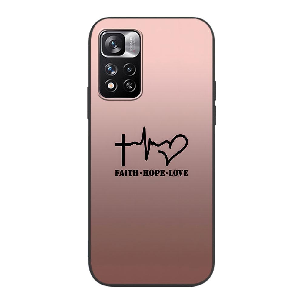 Love Rose Gold Style Case for Xiaomi Redmi Note 11 10S 8T 10 12 Pro Plus 11T 8 9 11E 11S 5 Pro 9S 7 Soft TPU Black Phone Cover