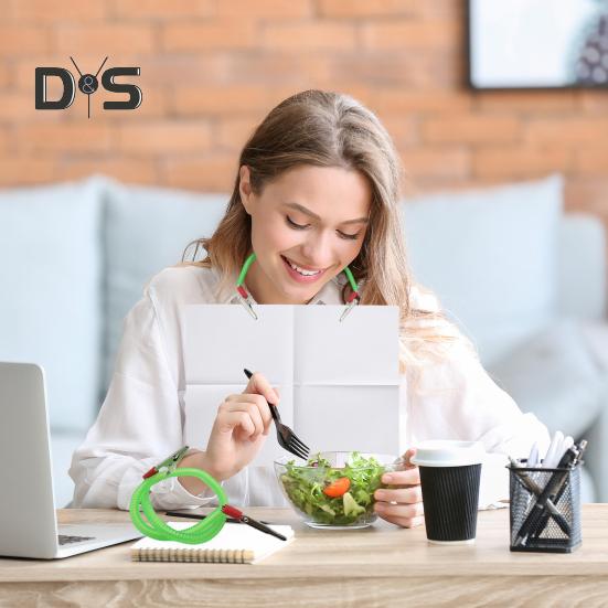 Dental Bib Clip Napkin Holder Reusable Kids Adults Elderly Colorful Elastic Spring Double-end Metal Clip Dentist Bib Holder Neck Strap