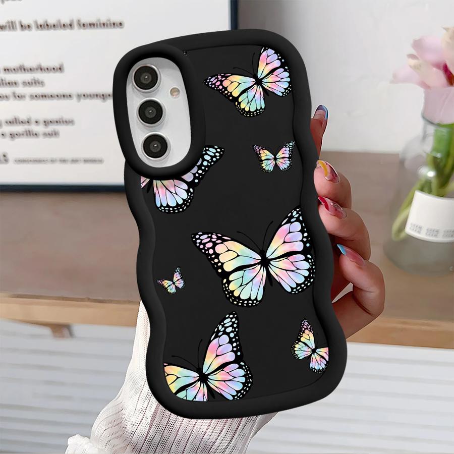 Case for Samsung Galaxy A21s A11 A14 A13 A15 A12 A52 A16 Soft Phone Cover A04 A06 A33 A03 A23 A05 A53 A22 Blue Butterfly