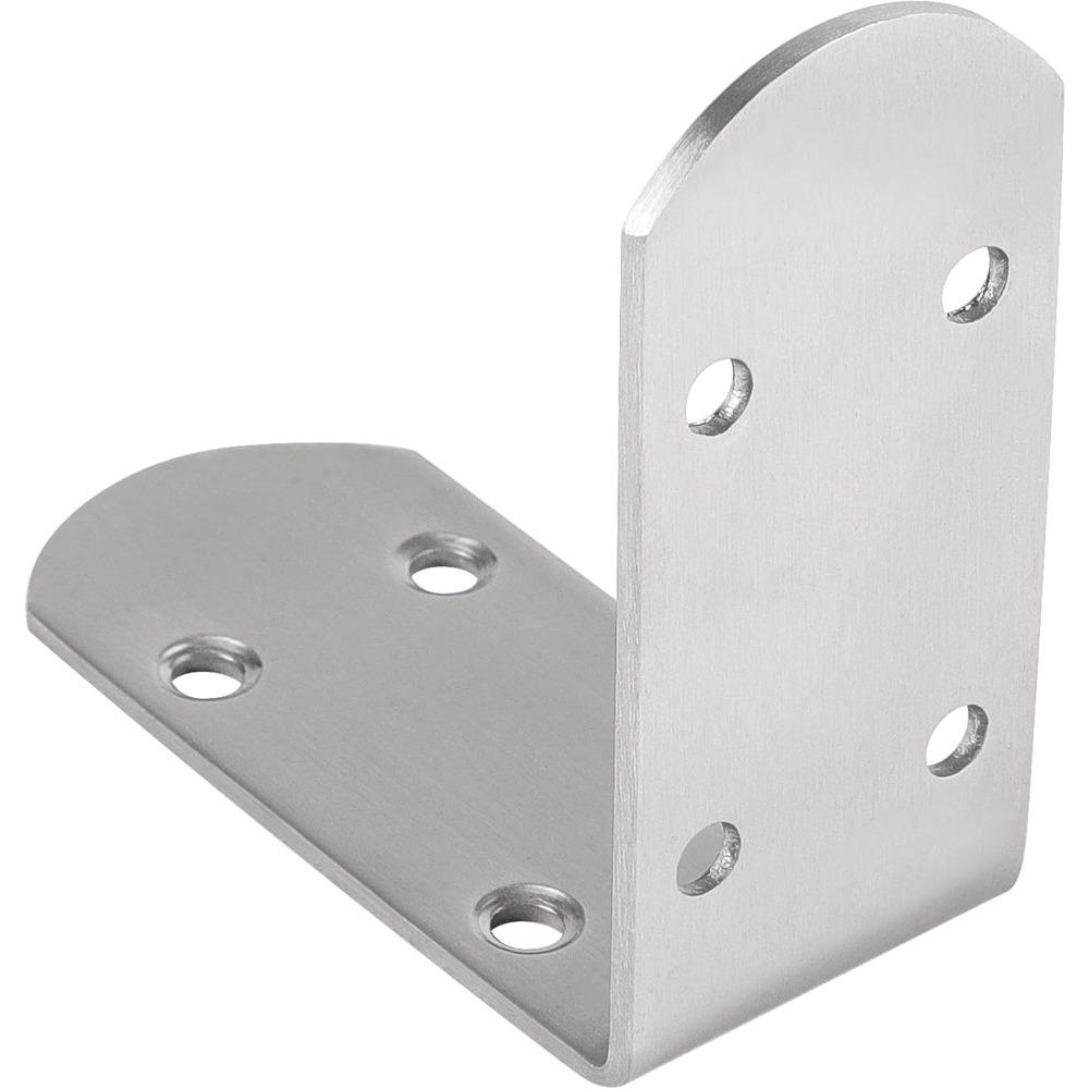 6Pcs Heavy Duty Stainless Steel L Bracket 90 Degree Angle Corner Support Bracket For Furniture Cabinet Shelf Wood Chair