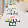 1 Set Hopscotch Game Floor Stickers Cartoon Waterproof Self-adhesive Gift Digital Jumping