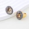 Oval Crystal Diamond-set Open Ring Retro Full Diamond Personality Exaggerated Size Adjustable Ring