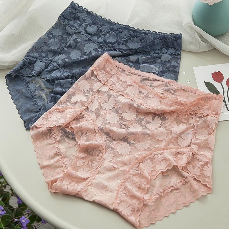 

Сексуальное эластичное кружево с высокой талией женское нижнее белье сетка полые трусы цветочная вышивка рюши дышащие трусики Bragas Mujer