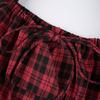Women Aline Y2k Gothic Plaid Mini Dresses Grunge Punk Bandage Skinny Emo Party Dress Short Sleeve Summer Streetwear