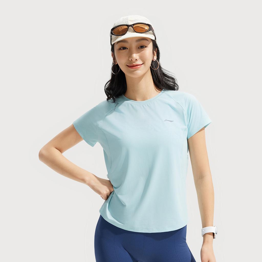 Li Ning T Shirt Women's Light Ice Blue ATSV594-1