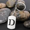 Stainless Steel Alphabet Charm Keychain - Smooth Surface, Retro Style Gift Pendant