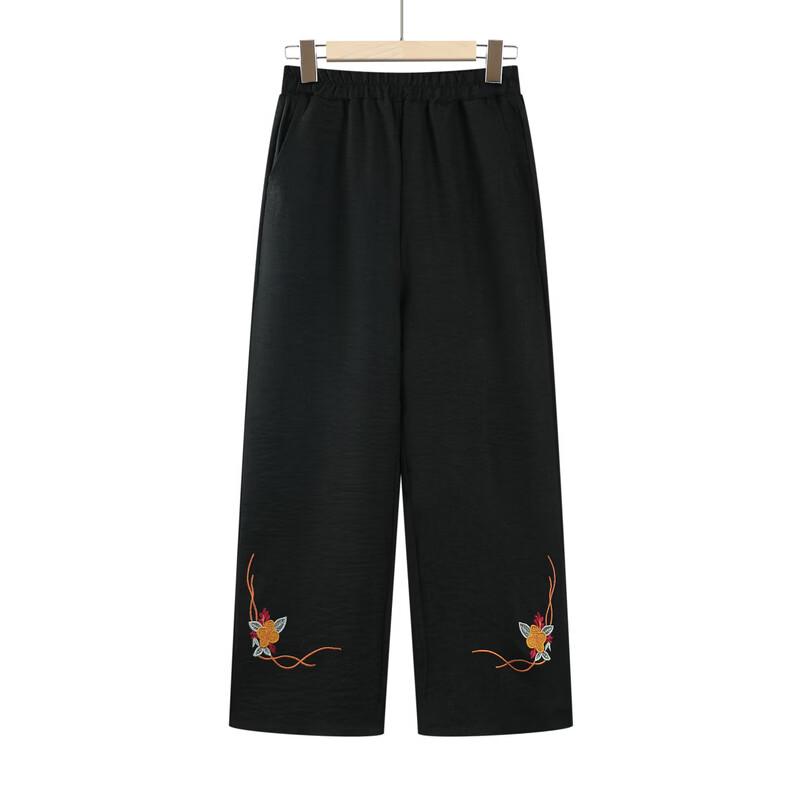 Hodo Women's Mid-Elderly Summer Thin High-Waist Cropped Pants