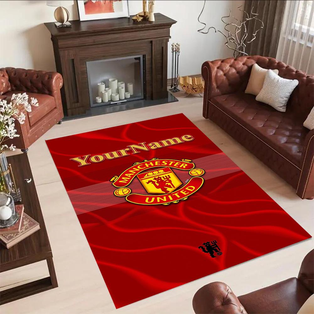Manchester Customize Your Name Area Rug Design for Game Room Outdoor Balcony Dormitory Antislip Carpet Anime Office Decor
