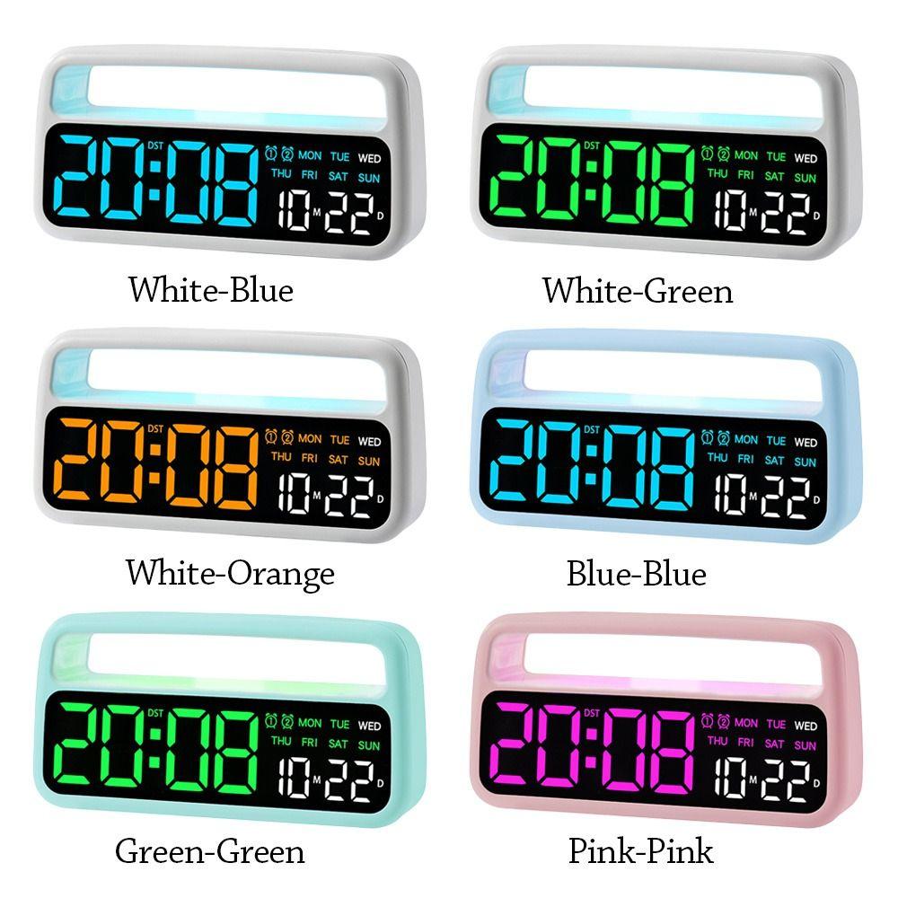 New ABS Electronic Alarm Clock Multi-functional Temperature Digital LED Clocks Home 12/24H Display Table Clock for Bedroom