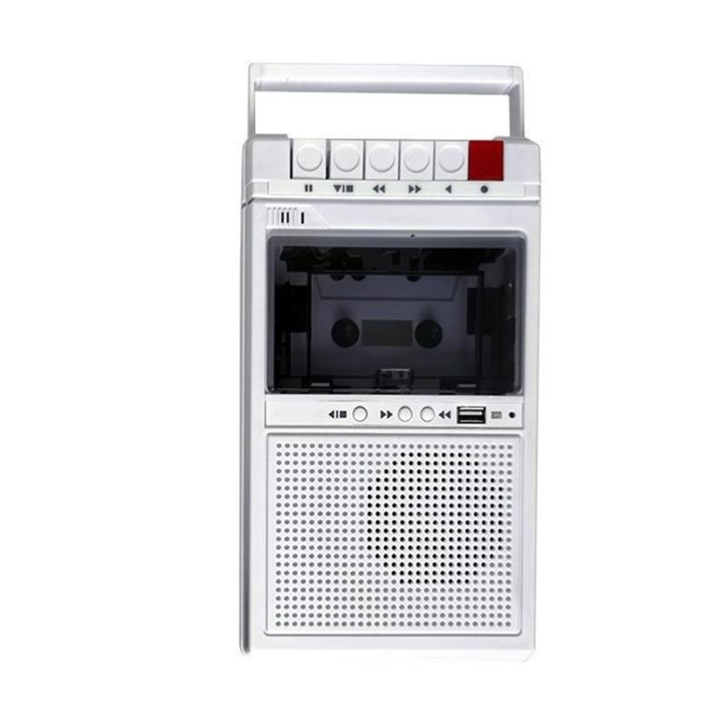 Portable Cassette Recorder Nostalgic Retro Portable Tape Player with USB Port for Sound Playback Outdoor Recording