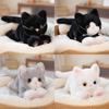 Adorable Plush Orange Cat Doll Cute Cat Stuffed Toy For Kids Birthday Gift With Bag