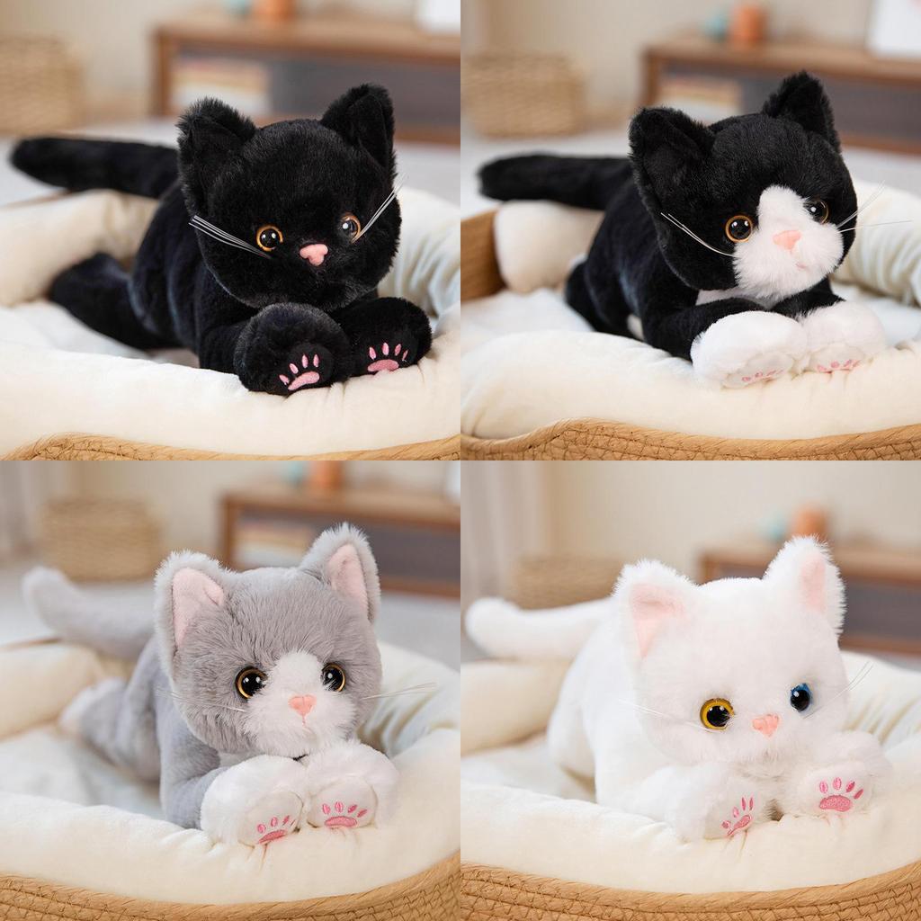 Adorable Plush Orange Cat Doll Cute Cat Stuffed Toy For Kids Birthday Gift With Bag