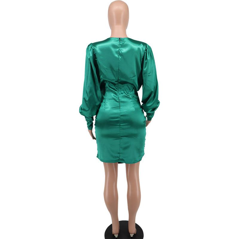 Women Sexy Dress Solid Color Elegant Commuter Dress European and American Women Skirts