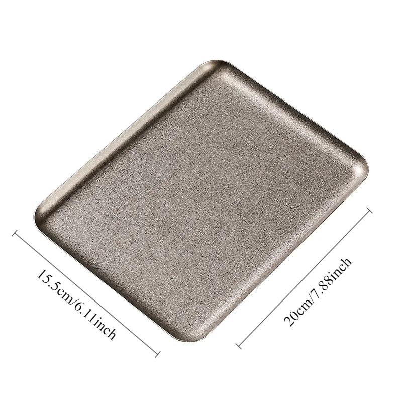 Retro 304 Stainless Steel Antique Square Steak Tray Creative Restaurant Display Dessert Barbecue Plate