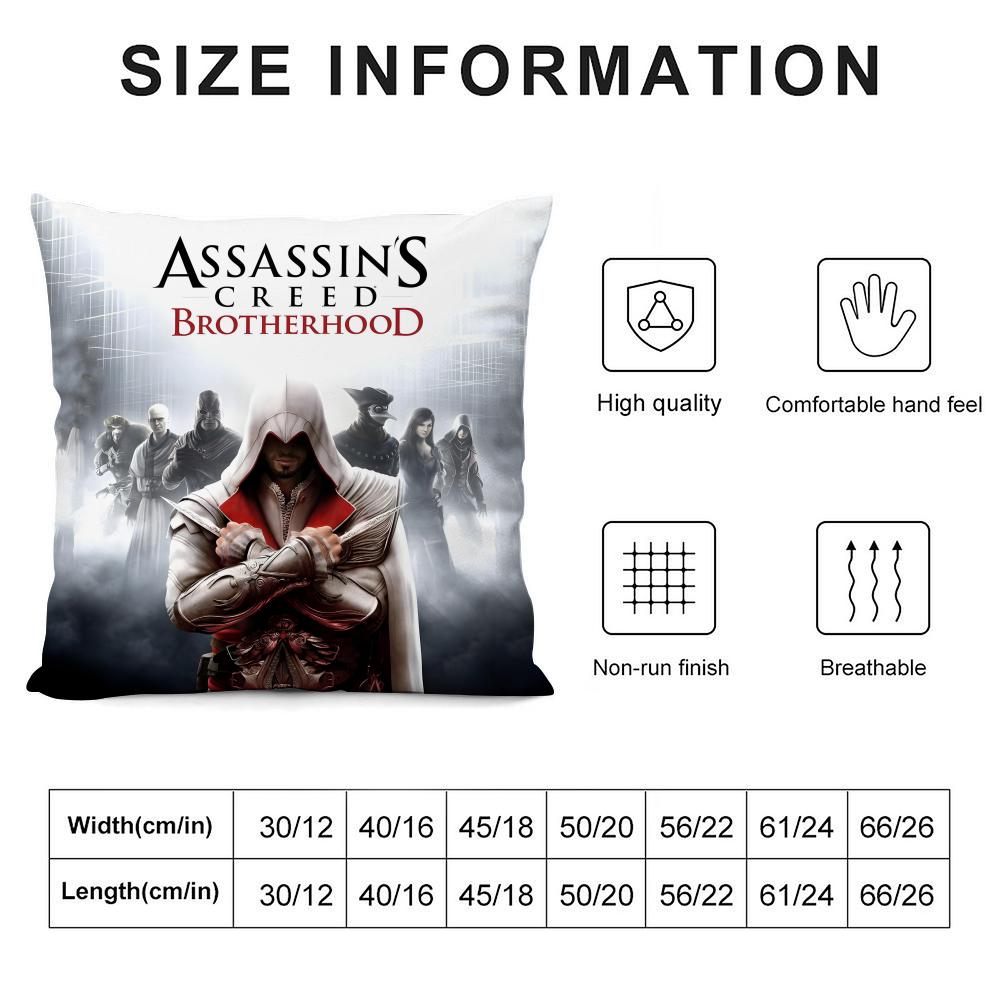 A-Assassins Creedd Game Cushion Cover Pillowcase Ultra Soft Skin Friendly Fabric Cloud Like Comfort & Concealed Zipper
