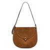 Luxury Handbag Matte Leather Saddle Bag - Women's Genuine Nubuck Underarm Crossbody Purse, Versatile Shoulder Bag for Ladies