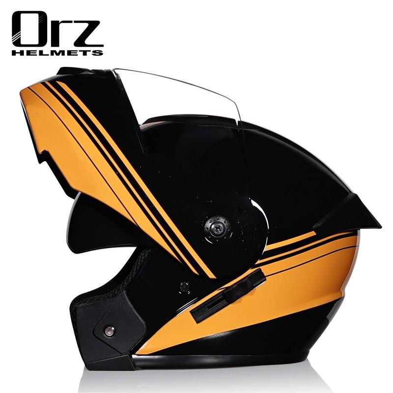 Dual Lens Flip-Up Full Face Motorcycle Helmet Men Women ABS Safety Gear Racing Street Riding