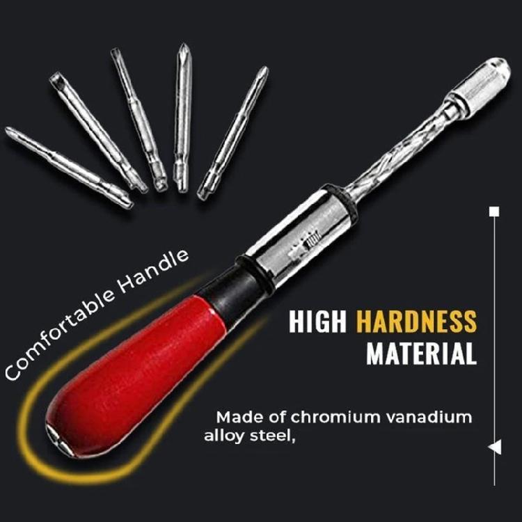Semi Automatic Push Pull Ratchet Screwdriver Adjustment Spirals Ratchet Screwdriver Assembly With Replaceable Heads