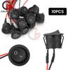 10Pcs Mini Rocker Switch 12V ON Off Toggle Switch with Pre-Wired 6A/250V 10A/125V AC 12V DC Electrical Switches for DIY Apply