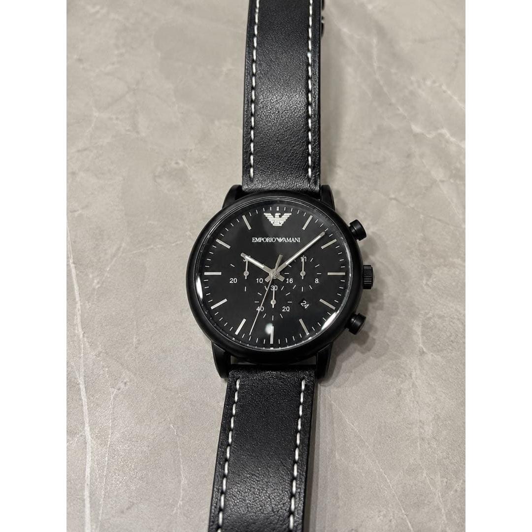 Used EMPORIO ARMANI AR1970 Chronograph Men s Watch Black
