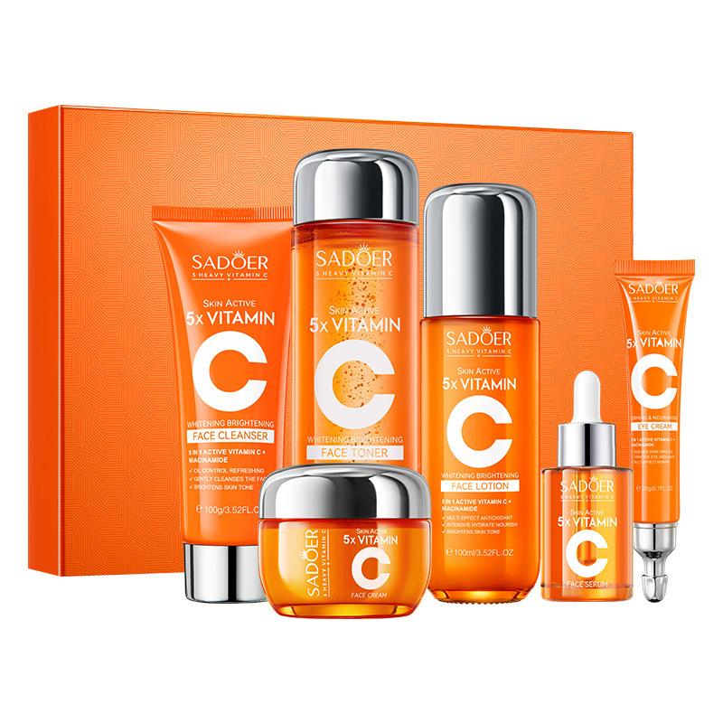 

SADOER five-fold vitamin C whitening multi-effect repair vitamin C skin care product six-piece set
