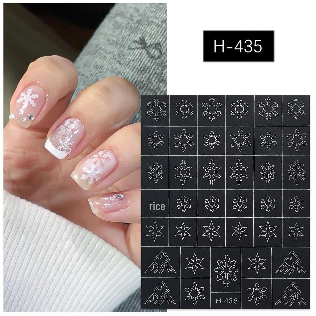 Dual-Use Christmas Snowflake & Tree Nail Art Stencils - DIY Spray Paint Stickers