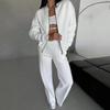 2024 Autumn/Winter Women's Casual Two-Piece Set: Zipper Jacket & Wide-Leg Pants