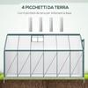 Garden Greenhouse In Polycarbonate 190x375x199cm, with Openable Window and Sliding Door, Aluminium Structure, Green