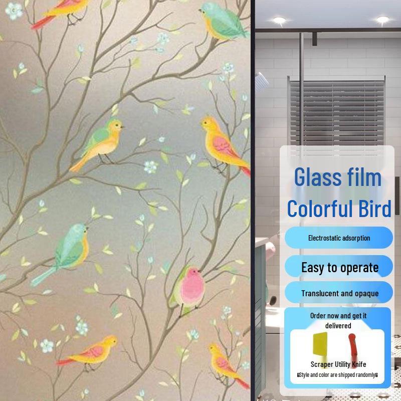 Opaque Frosted Privacy Film - Electrostatic, Light-Transmitting Anti-Peep Sticker for Windows and Bathrooms