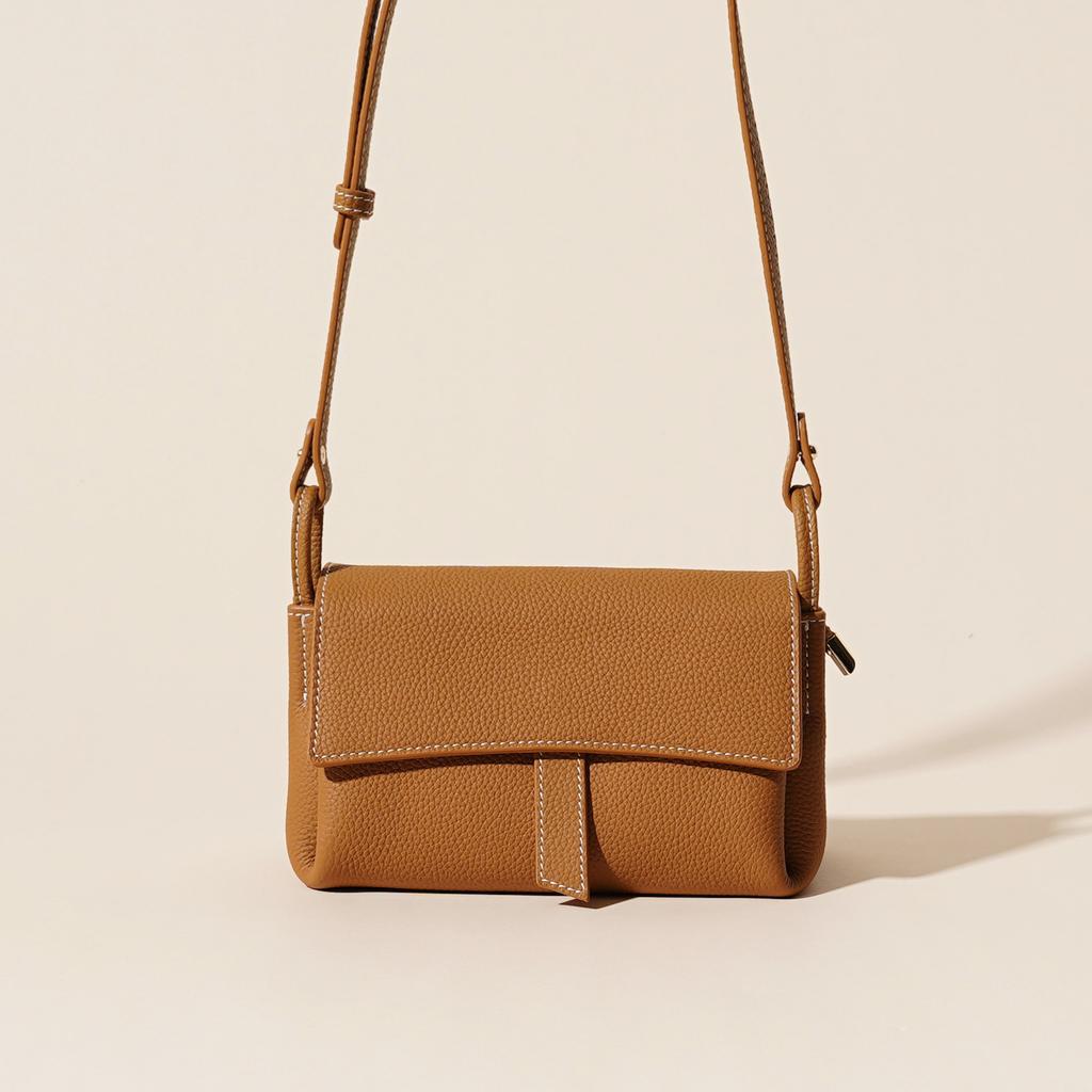 Genuine Leather Women's Bag 2025 New First-layer Cowhide Soft Leather Versatile Simple Solid Color Niche High-end Shoulder Messenger Bag