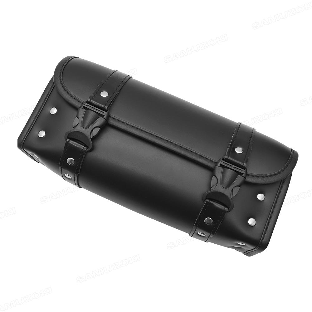 Retro Motorcycle Saddle Bags Black/Brown Leather Motorbike Side Tool Tail Bag PU Luggage Borsello Moto for Harley Universal