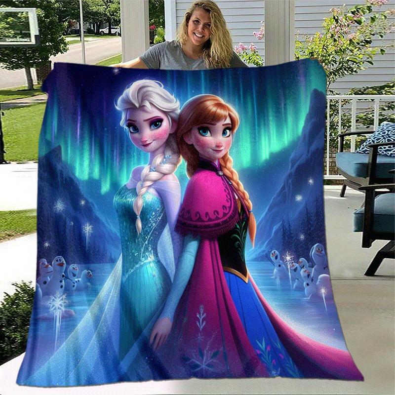 1pc Frozen Printing Blanket - Soft, All-Season Throw for Living Room, Bedroom,Personalized Gift with Adorable Cartoon Design