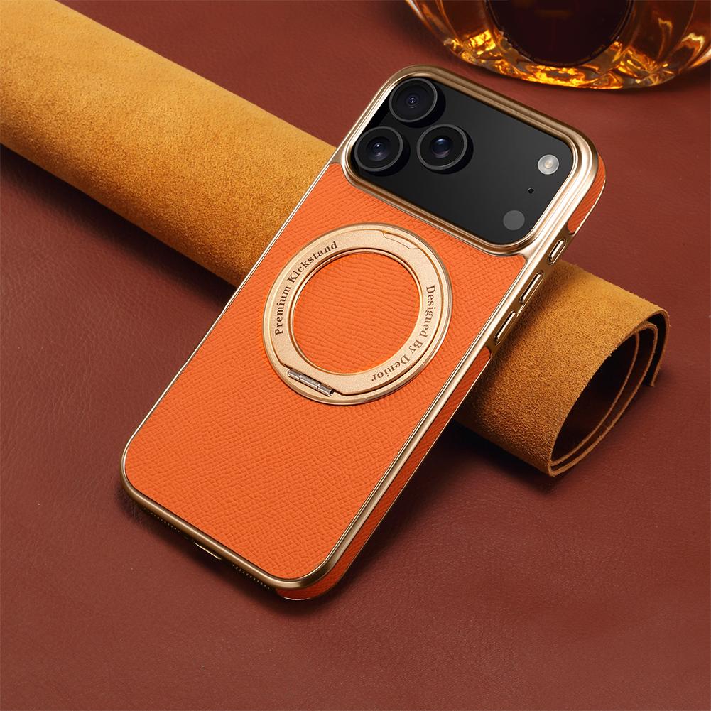 Wysokiej jakości etui na telefon z prawdziwej skóry bydlęcej dla iphone 17 Air 16 Pro Max 15 14 13 Promax Magnetyczny Niewidoczny Pierścień z Uchwytem Pokrowiec