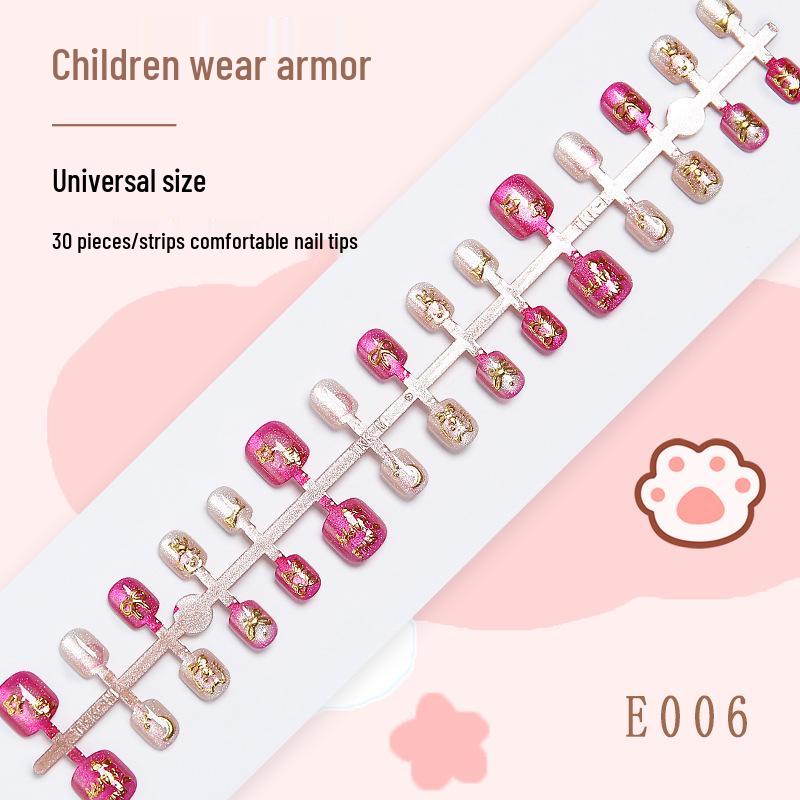 

Children s Cartoon Nail Stickers - Gilded 3D Removable Manicure Pieces