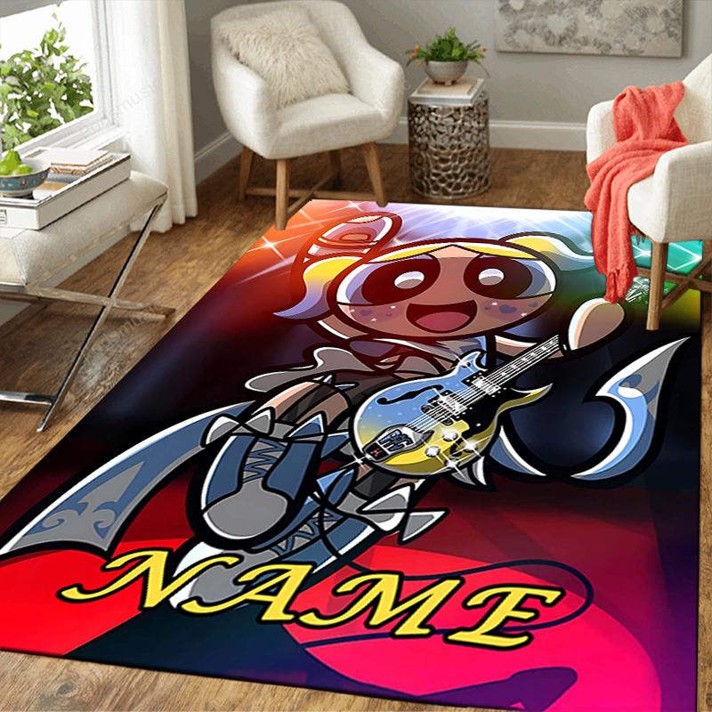 Custom 1Pc Powerpuff Girls Rainbow Rug Office Carpet Indoor Outdoor Entrance Doormat Nonslip Soft And Comfortable Living Room D491514