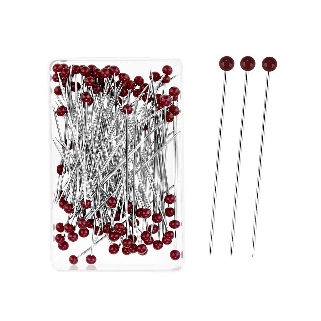 100 Stück Mode Nähnadeln Farbige Glas-/Keramikkopf Perlenstecknadeln Stricknadeln Nähbefestigung DIY Sicherheitsnadel 38mm