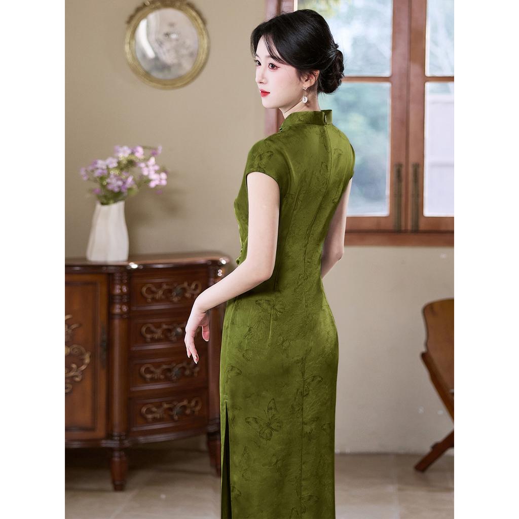 New Chinese-style improved cheongsam women's summer young temperament young waist cover dress for the test
