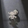 Unisex Stainless Steel Black Skull Earrings - Non-Fading Titanium Accessory