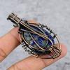 Evil Eye Lapis Lazuli Pendant Copper Wire Wrapped Pendant Lapis Lazuli Gemstone Pendant Jewelry Lapis Lazuli Jewelry Evil Eye Jewelry